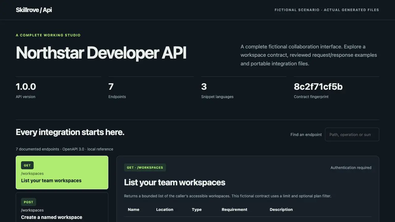 API Docs Studio result preview
