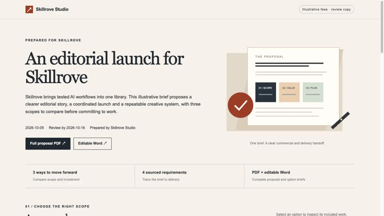 Client Proposal Studio result preview