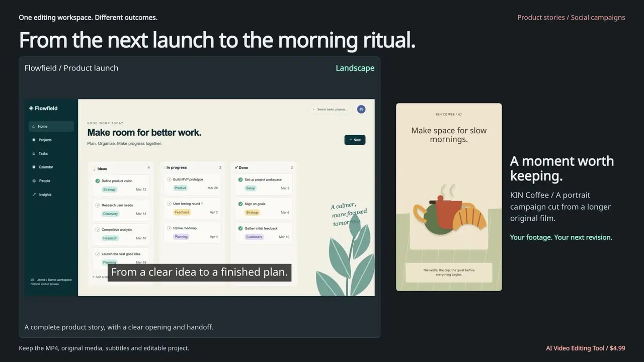 AI Video Editing Tool result preview
