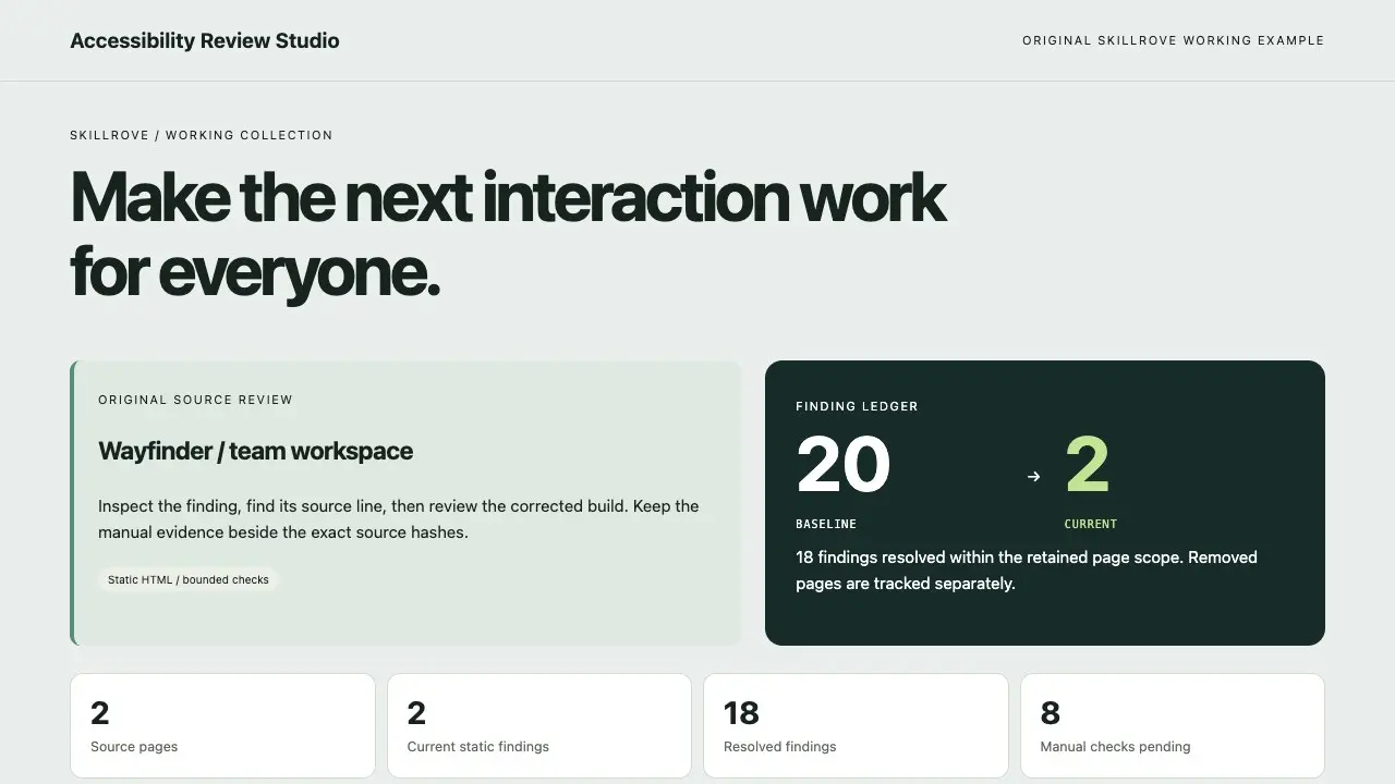 Accessibility Review Studio result preview