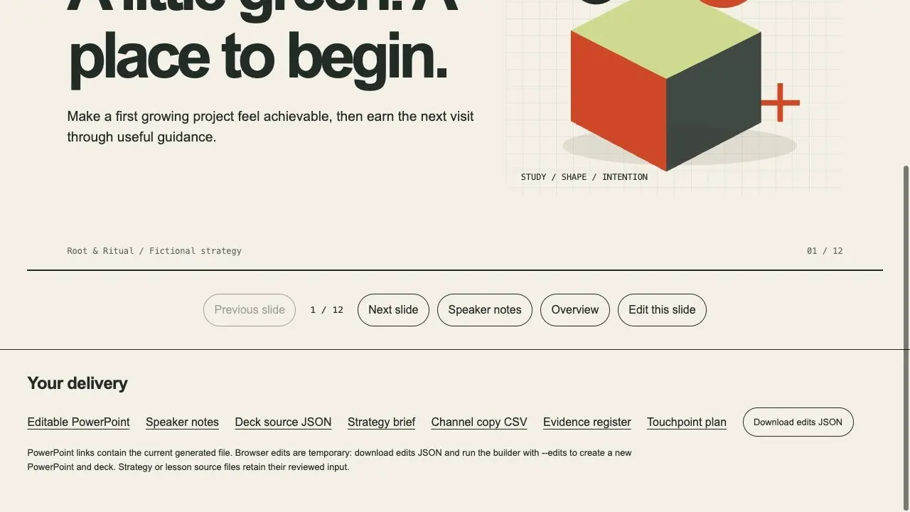 Brand Strategy Studio result preview