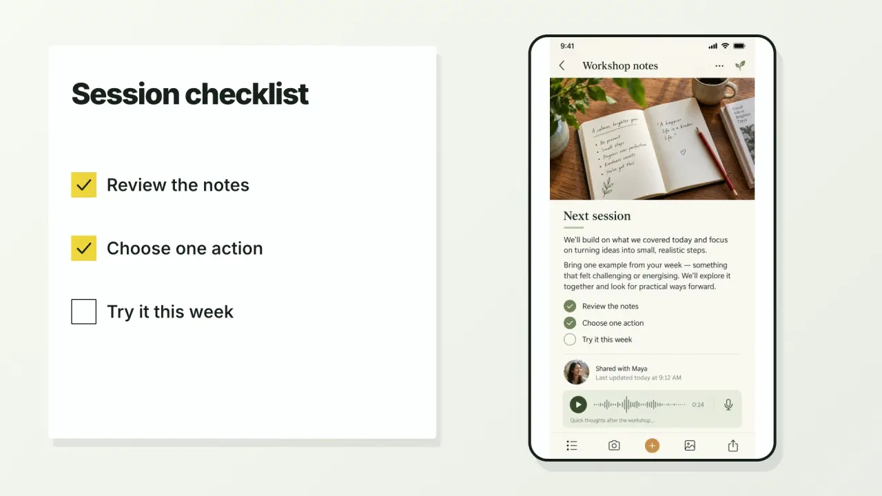 CreatorMotion · Synchronized Action Checklist result preview