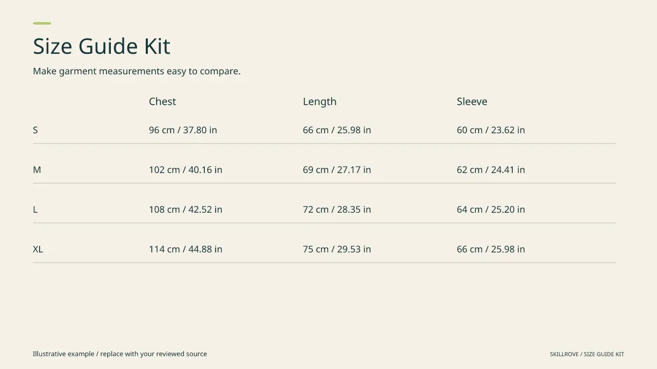 Size Guide Kit result preview