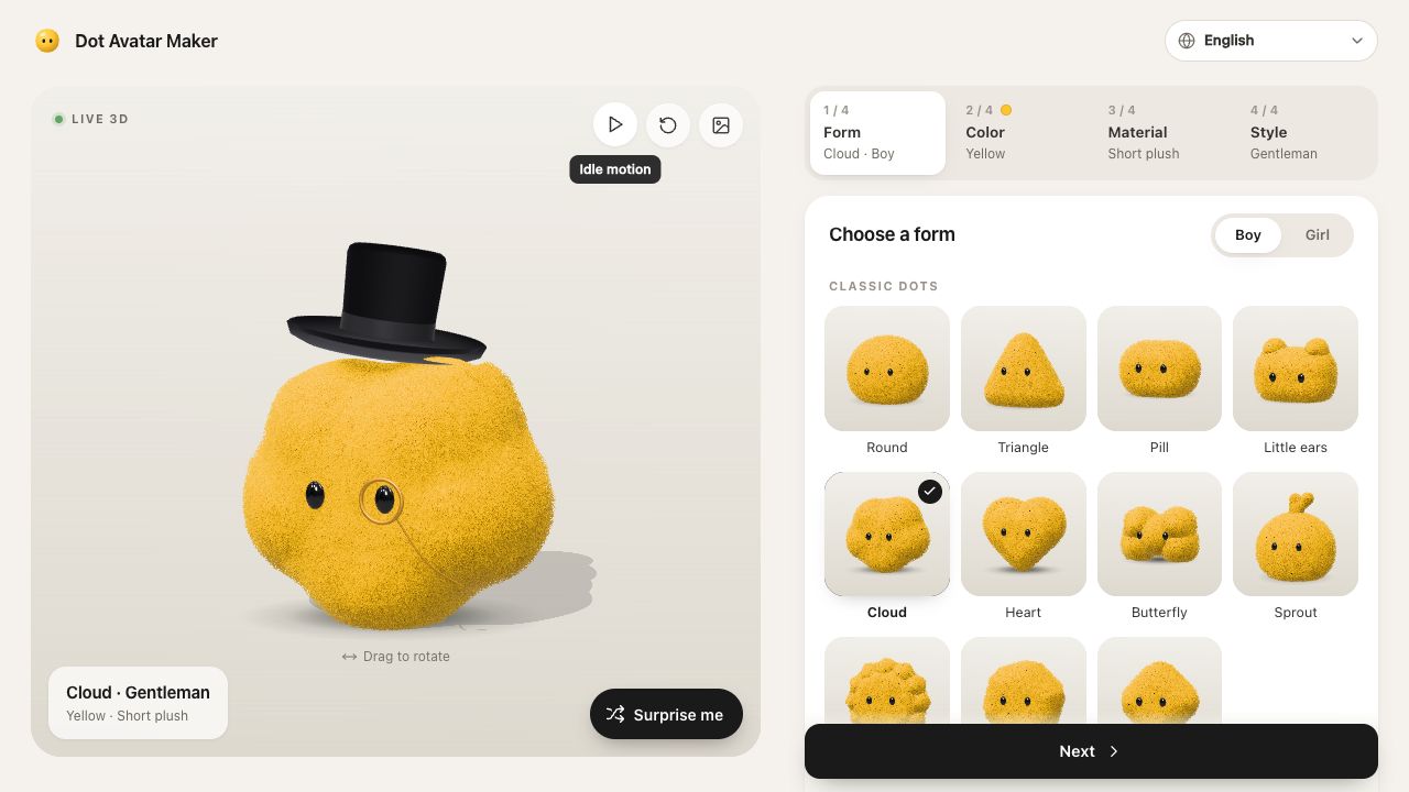 Dot Avatar Maker result preview